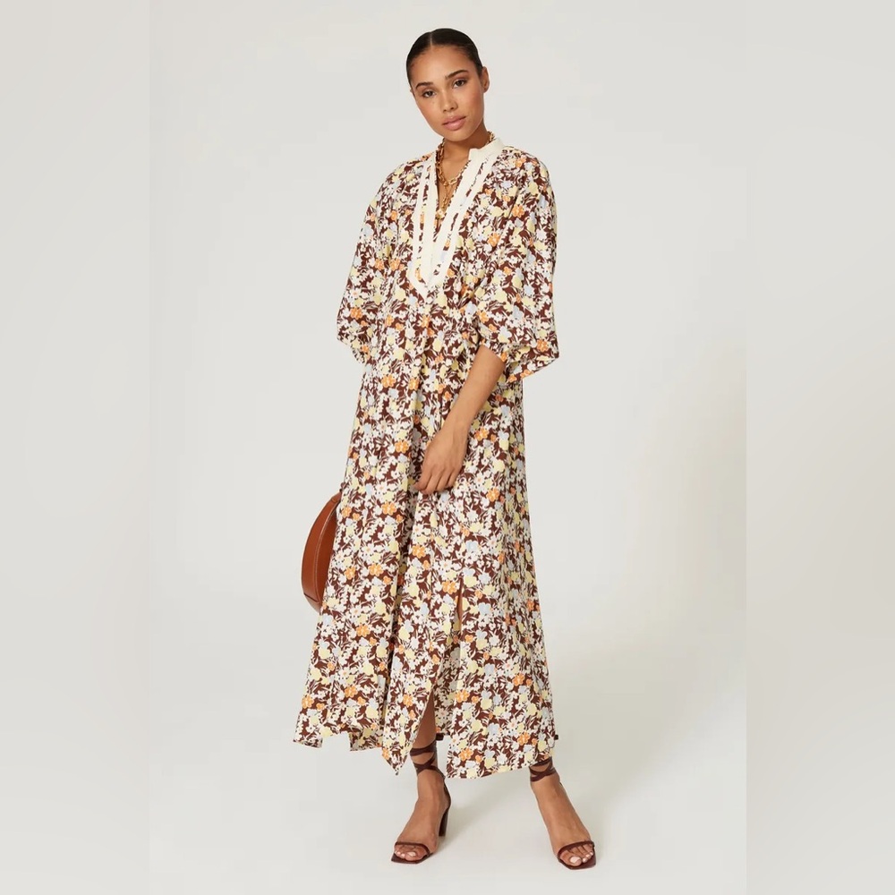EUC Tory Burch Floral V-Neck Maxi Dress